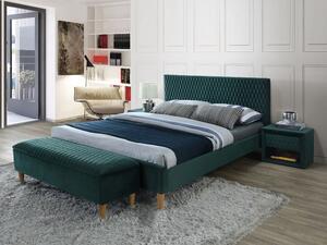 Łóżko tapicerowane AZURRO VELVET 160 x 200 cm zielone
