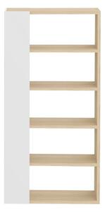 Biały regał z blatem w dekorze dębu 90x188 cm Ella – TemaHome