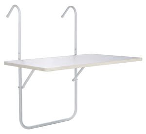 HI Składany stolik na balkon, biały, 60 x 40 x 1,2 cm