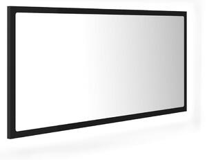 Lustro łazienkowe z LED, czarne, 90x8,5x37 cm, akryl