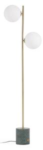 Lampa stojąca w zielono-złotym kolorze ze szklanym kloszem (wys. 161 cm) Lonela – Kave Home