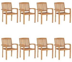 Sztaplowana krzesła ogrodowe z poduszkami, 8 szt., tekowe
