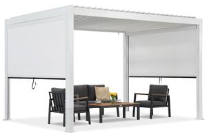 Pergola tarasowa wolnostojąca Lagos 3x4 z roletami na boki o długości 3 m Garden Point biała