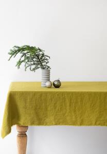 Zielony lniany obrus Linen Tales Classic, 140x350 cm