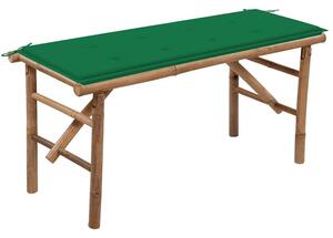 Składana ławka ogrodowa z poduszką, 118 cm, bambusowa