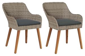 Krzesło ogrodowe 2 szt. czarny 62,5 x 55 x 82 cm polirattan