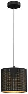 Luminex Żyrandol na lince LOFT SHADE 1xE27/60W/230V śr. 18 cm czarny/złoty LU5250