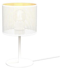 Luminex Lampa stołowa LOFT SHADE 1xE27/60W/230V śr. 18 cm biały/złoty LU5270