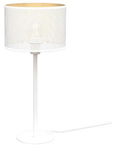Luminex Lampa stołowa LOFT SHADE 1xE27/60W/230V śr. 25 cm biały/złoty LU5271