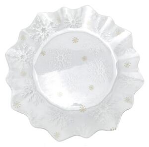 Szklany talerz ze świątecznym motywem do serwowania ø 19,5 cm Frosty Flakes – Dakls