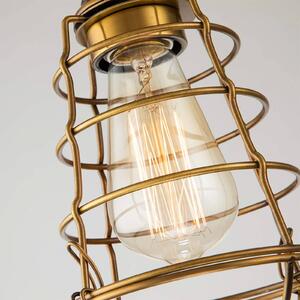 QUOIZEL Lampa sufitowa Mixon, możliwość ściemniania, brązowy / mosiężny, salon / jadalnia, metal, industrialny