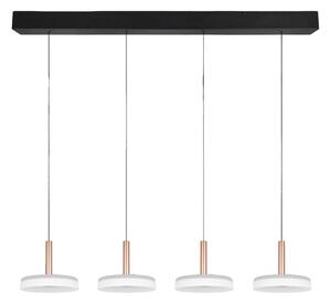 Lampa wisząca LED w czarno-biało-złotym kolorze ze ściemniaczem i szklanym kloszem Celeste – Trio