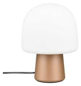 Biało-brązowa lampa stołowa ze szklanym kloszem (wysokość 27 cm) Steen – Trio