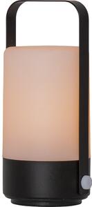 Czarno-beżowy lampion LED Star Trading Flame, wys. 19 cm