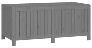 Skrzynia ogrodowa, szara, 147x68x64 cm, lite drewno sosnowe
