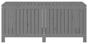 Skrzynia ogrodowa, szara, 147x68x64 cm, lite drewno sosnowe