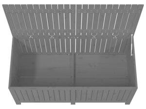 Skrzynia ogrodowa, szara, 147x68x64 cm, lite drewno sosnowe