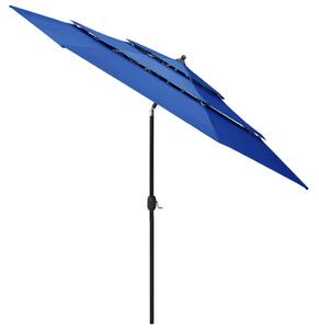 3-poziomowy parasol na aluminiowym słupku, lazurowy, 3 m