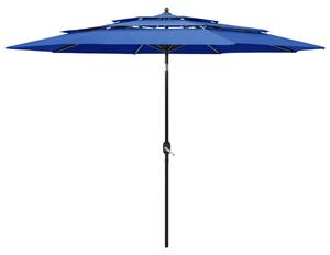 3-poziomowy parasol na aluminiowym słupku, lazurowy, 3 m