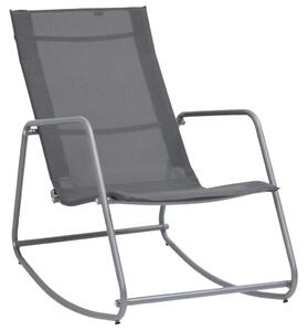 Ogrodowe krzesło bujane, szare, 95x54x85 cm, textilene
