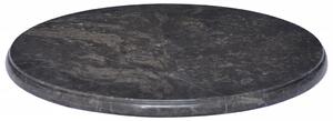 Blat do stołu, czarny, Ø50 x 2,5 cm, marmur