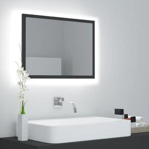 Lustro łazienkowe z LED, szare, 60x8,5x37 cm, akryl