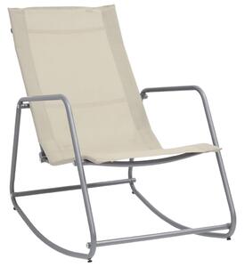 Ogrodowe krzesło bujane, kremowe, 95x54x85 cm, textilene