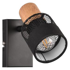 Czarno-naturalny kinkiet ø 7 cm Nandini – Trio