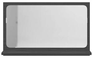 Półka z lustrem z półką z lustrem czarny dąb 60 x 10,5 x 37 cm