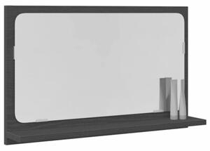 Półka z lustrem z półką z lustrem czarny dąb 60 x 10,5 x 37 cm