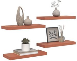 Nowoczesna półka ścienna z materiału drewnopochodnego w kolorze czerwonym 60 x 23 x 4 cm