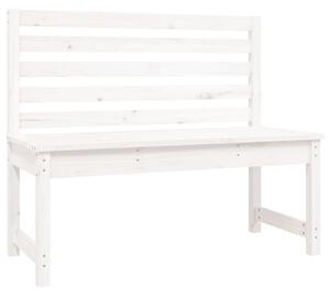 Ławka ogrodowa, biała, 109 cm, lite drewno sosnowe