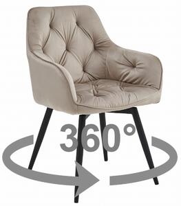 Obrotowe krzesło do jadalni JORK360 VELVET, beżowe