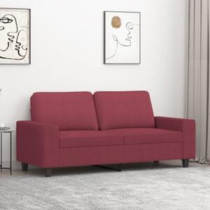 Sofa 2-osobowa, winna czerwieÅ, 140 cm, tapicerowana tkaninÄ