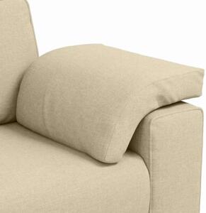 Sofa kremowy 219 x 77 x 82 cm tkanina