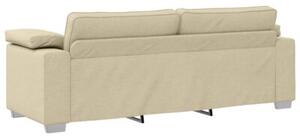 Sofa kremowy 219 x 77 x 82 cm tkanina