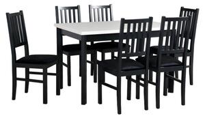 MebleMWM Zestaw stół i 6 krzeseł drewnianych MAX 5 P + NILO 7