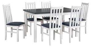 MebleMWM Zestaw stół i 6 krzeseł drewnianych ALBA 2 + BOS-10