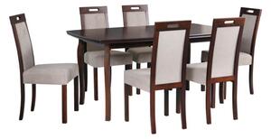 MebleMWM Zestaw stół i 6 krzeseł drewnianych KENT 1 + ROMA 5