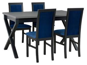 MebleMWM Zestaw stół i 4 krzesła drewniane IKON 1 + NILO 6