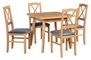 MebleMWM Zestaw stół i 4 krzesła drewniane OSLO 1 L + NILO 11