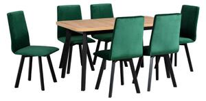 MebleMWM Zestaw stół i 6 krzeseł drewnianych OSLO 6 + LUNA 2