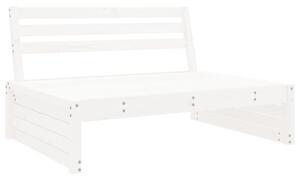 Sofa środkowa do ogrodu, biała, 120x80 cm, lite drewno sosnowe