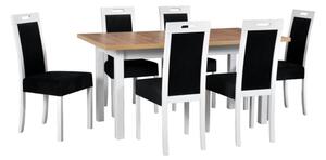 MebleMWM Zestaw stół i 6 krzeseł drewnianych MODENA 2 XL + ROMA 5