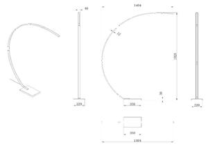 Lucide Lampa łukowa LED Curve, możliwość ściemniania, mosiężny / złoty, salon / jadalnia, metal, nowoczesny