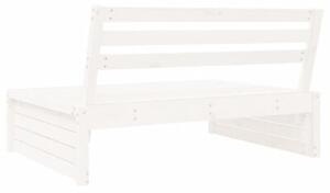 Sofa środkowa do ogrodu, biała, 120x80 cm, lite drewno sosnowe