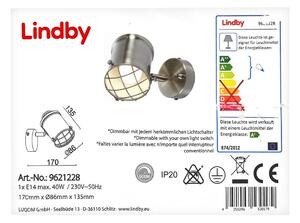 Lindby Lindby - LED Ściemnialny kinkiet EBBI 1xE14/5W/230V LW0279