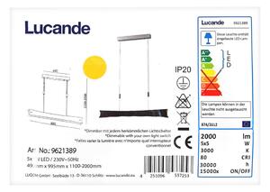 Lucande Lucande - LED Żyrandol ściemnialny na lince EBBA 5xLED/5W/230V LW0323