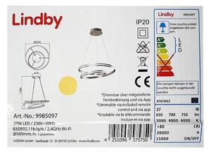 Lindby Lindby - LED Żyrandol ściemnialny na lince SMART VERIO LED/27W/230V + pilot LW0702