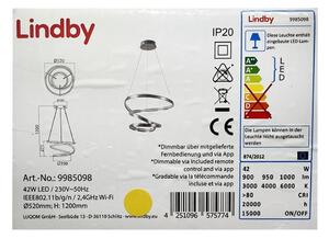 Lindby Lindby - LED Żyrandol ściemnialny na lince VERIO LED/230V + pilot LW0904